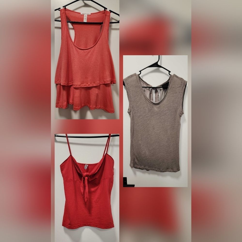 3 Stylish Women's Tops - Red Pink and Gray Size - Medium